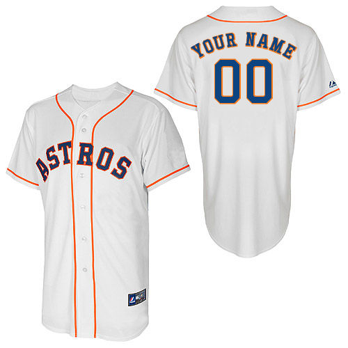 Customized Youth MLB jersey-Houston Astros Authentic Home White Cool Base Baseball Jersey